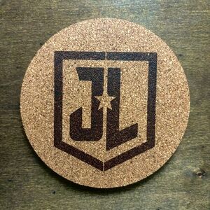 Justice League Movie Logo Laser Engraved Cork Coaster